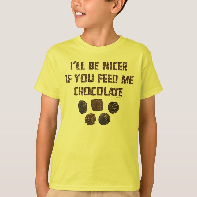 Camiseta Aliménteme el chocolate K (Anverso)
