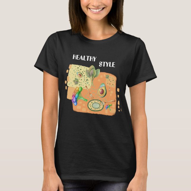 Camiseta alimenticia saludable con inscripciones g (Anverso)
