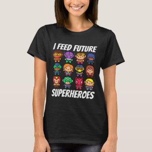 Camiseta Alimento a futuros superhéroes escolares Lunch Lad