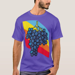 Camiseta Alimento de fruta de uva azul Vegetariano