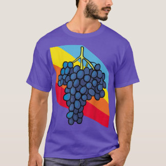 Camiseta Alimento de fruta de uva azul Vegetariano