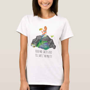 Camiseta Alimento Me Tacos Dime Bonito Sirena Comida Mexica