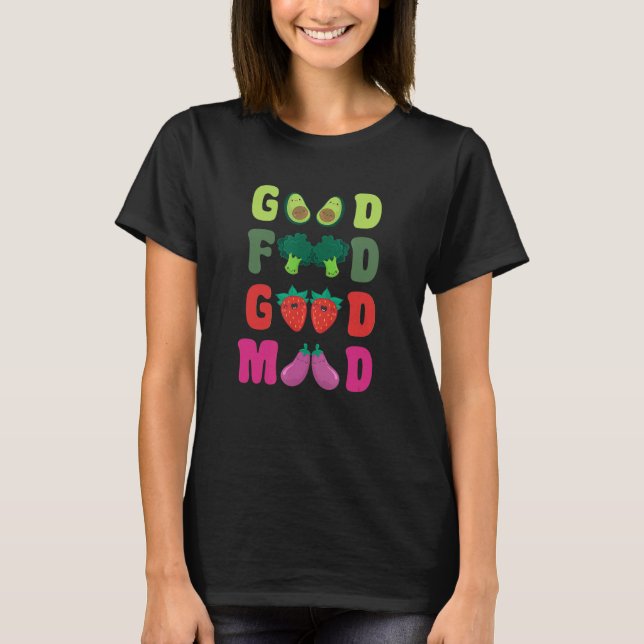 Camiseta Alimentos a base de plantas Buen humor Go Vegetari (Anverso)