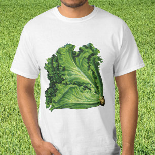 Camiseta Alimentos Antiguos, Verduras de Lechuga de Hoja Ve