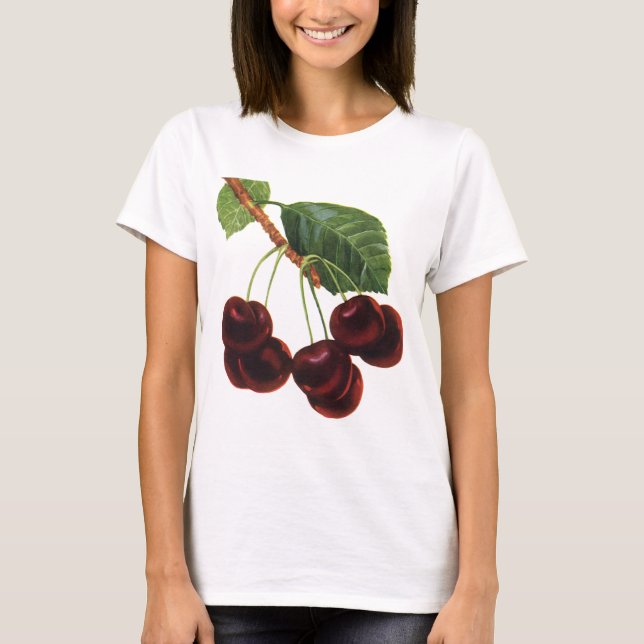 Camiseta Alimentos de fruta añejos y cerezas maduras de un  (Anverso)