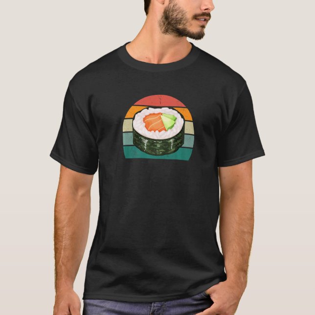 Camiseta Alimentos de Maki Pescado crudo Japón Asia Algas m (Anverso)