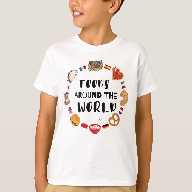 Camiseta Alimentos en todo el mundo (Anverso)