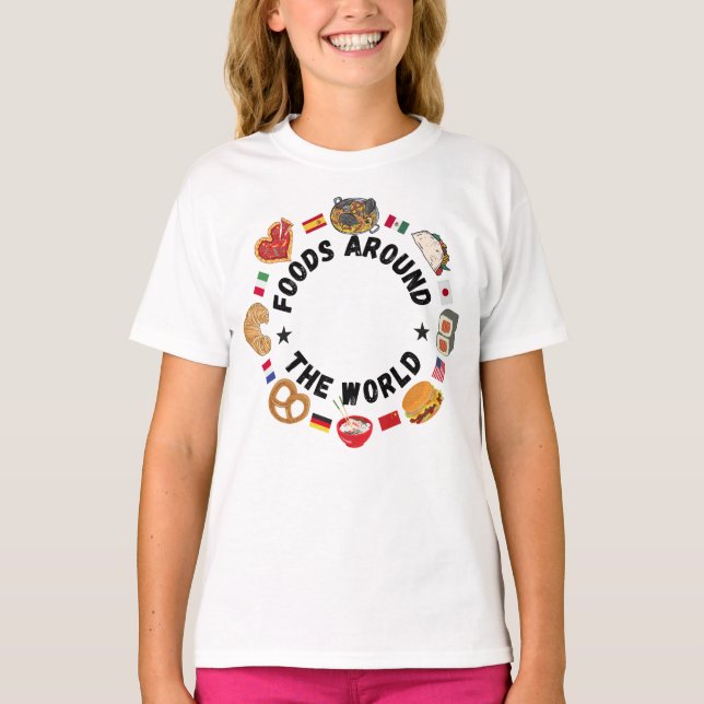 Camiseta Alimentos en todo el mundo (Anverso)
