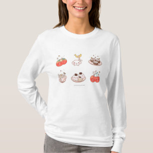 Camiseta Alimentos exhibidos contra el fondo blanco
