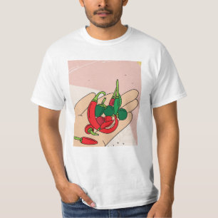Camiseta Alimentos picantes de chile Pimientos calientes ve