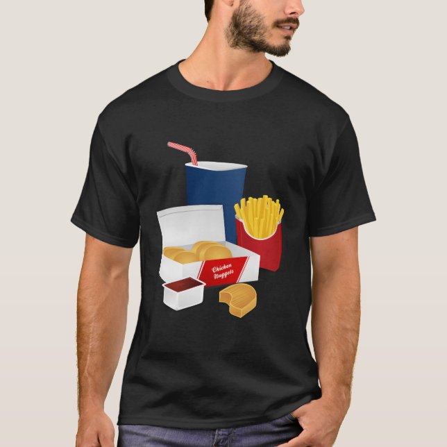 Camiseta Alimentos rápidos para la comida rápida de pollo c (Anverso)