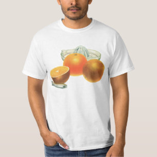 Camiseta Alimentos vintage Frutas, Naranjas Maduras Licuado