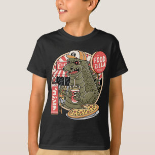 CAMISETA ALIMENTOS ZILLA PIZZA KAWAII ANIME FASHION JAPONES