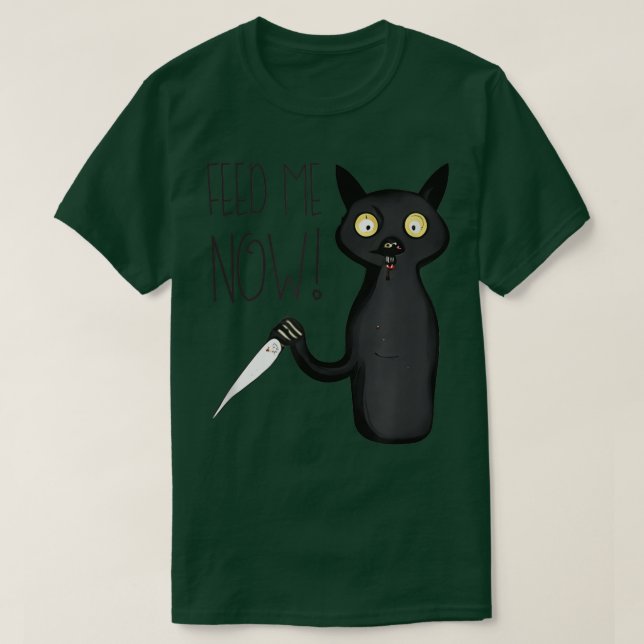 Camiseta Alimétame ahora un gato negro gracioso y moreno co (Diseño del anverso)
