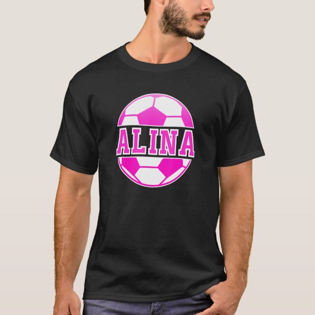 Camiseta Alina Nombre Chicas Juega Fútbol Deportivo Fan B (Anverso)