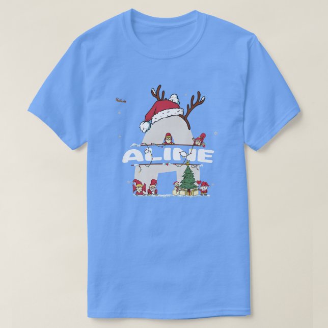 Camiseta Aline Christmasw Aline Name para divertidas navida (Diseño del anverso)