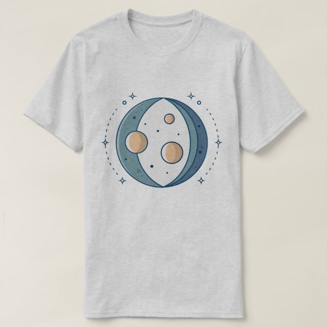 Camiseta Alineación interplanetaria en la dualidad cósmica (Diseño del anverso)