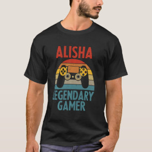 Camiseta Alisha Name Personalized Funny Gaming Geek Birthd