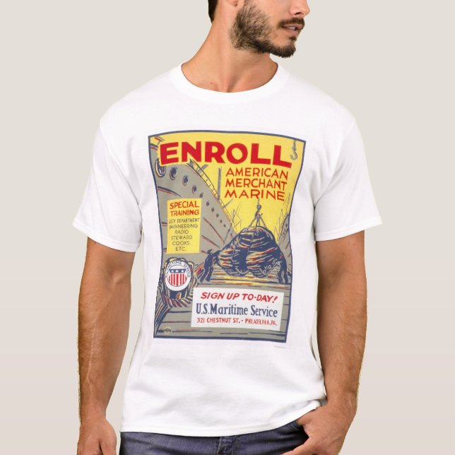 Camiseta Aliste a la marina mercante americana - WPA (Anverso)