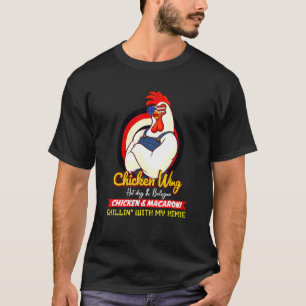 Camiseta Alita de pollo cocida Alita de pollo Hot Dog y Bol