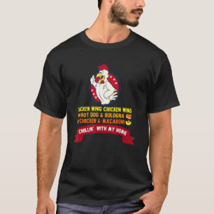 Camiseta Alita de Pollo Cocida Alita de Pollo Hot Dog Y Bol
