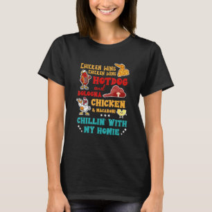 Camiseta Alita de Pollo Hot Dog Y Bologna Pollo & Macaroon