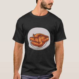 Camiseta Alitas de pollo en tazón Alitas de pollo cocidas