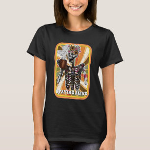 Camiseta Alive Skeleton Drink Coffee Funny Skeleton