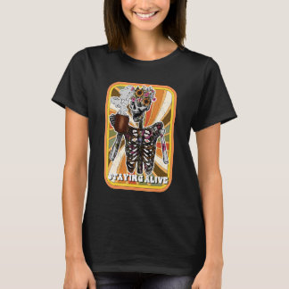 Camiseta Alive Skeleton Drink Coffee Funny Skeleton