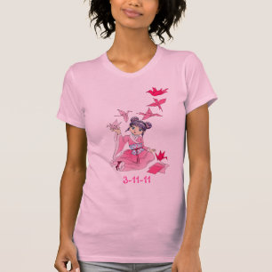 Camiseta Alivio del terremoto de Japón - grúas de papel