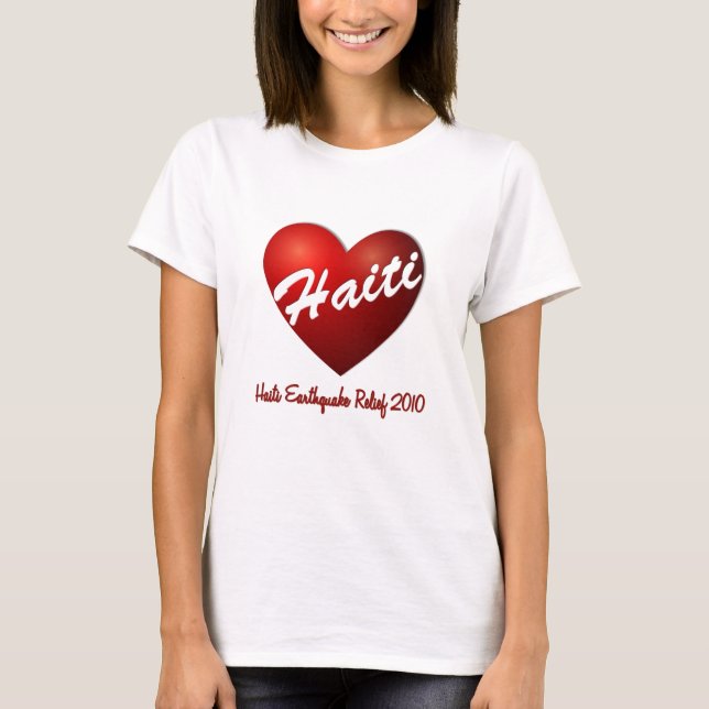 Camiseta Alivio del terremoto del corazón de Haití (Anverso)