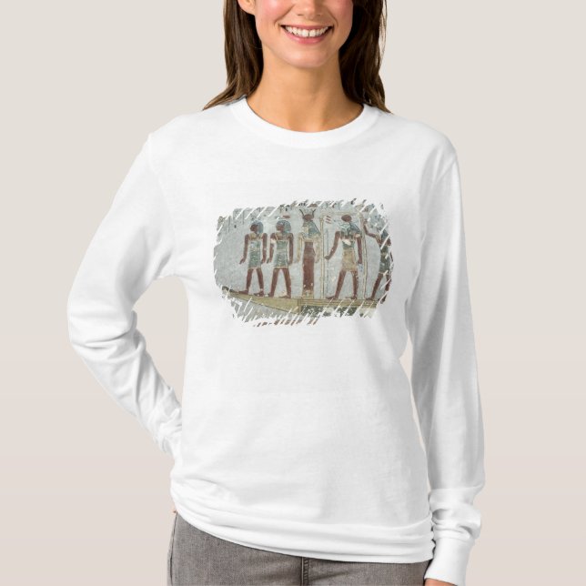Camiseta Alivio que representa Khnum en una barca funeraria (Anverso)
