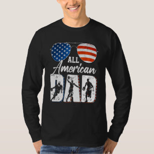 Camiseta All American Basketball Dad Dad Usa Flag Sungafas 