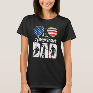 Camiseta All American Basketball Dad Dad Usa Flag Sungafas 