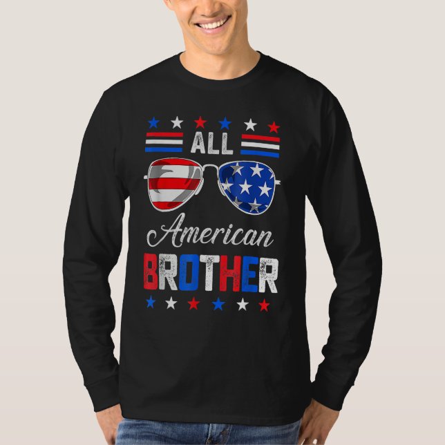 Camiseta All American Big Brother 4th Of July Mens Sunglass (Anverso)