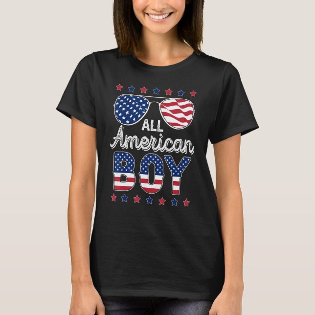 Camiseta All American Boy 4 of July Gafas de sol estadounid (Anverso)