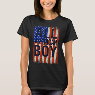 Camiseta All American Boy 4 of July Independence Flag
