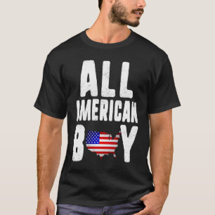 Camiseta All American Boy 4 of July Independence Flag