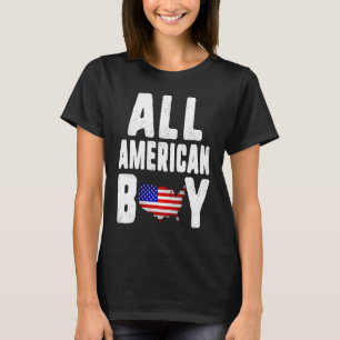 Camiseta All American Boy 4 of July Independence Flag