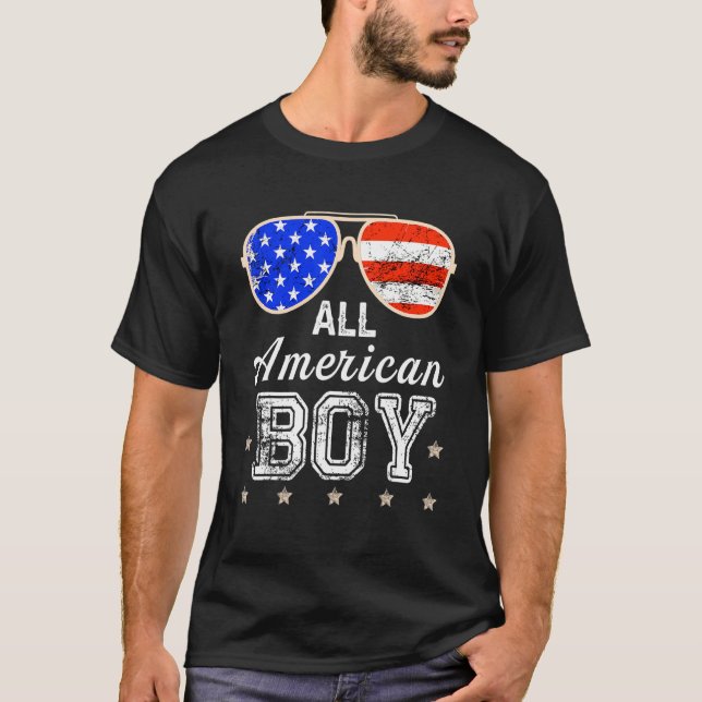 Camiseta All American Boy 4 Of July Niños Gafas De Sol (Anverso)