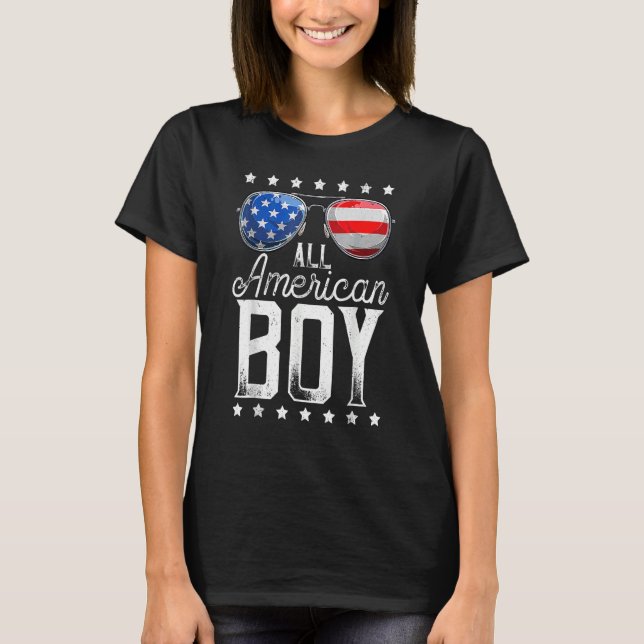 Camiseta All American Boy 4 Of July Niños Gafas De Sol (Anverso)