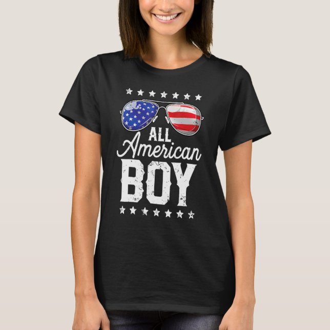 Camiseta All American Boy 4 Of July Niños Gafas De Sol (Anverso)