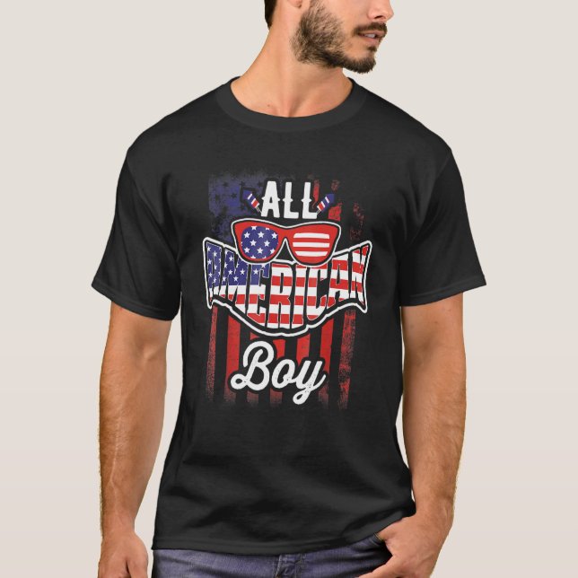 Camiseta All American Boy 4 Of July Niños Gafas De Sol (Anverso)