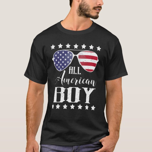 Camiseta All American Boy 4 Of July Niños Gafas De Sol (Anverso)