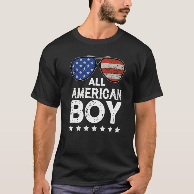 Camiseta All American Boy 4 of July Niños gafas de sol (Anverso)
