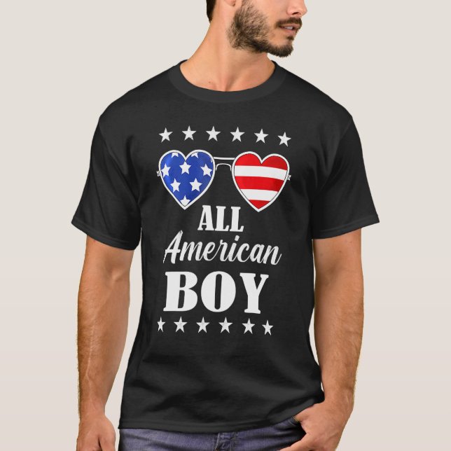 Camiseta All American Boy 4 Of July Niños Gafas De Sol (Anverso)