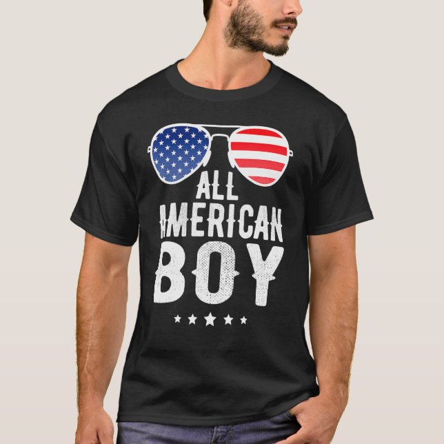 Camiseta All American Boy 4 Of July Niños Gafas De Sol (Anverso)