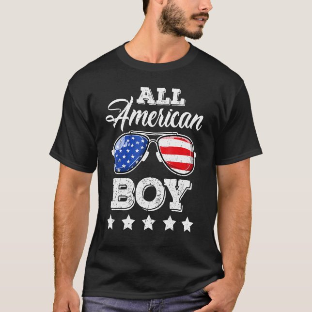 Camiseta All American Boy 4 Of July Niños Gafas De Sol (Anverso)