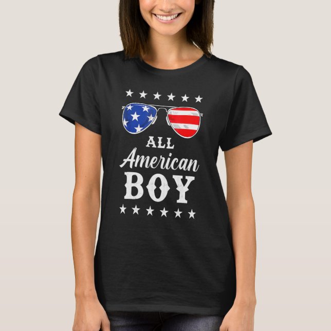 Camiseta All American Boy 4 Of July Niños Gafas De Sol (Anverso)