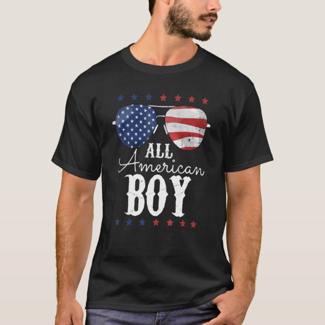 Camiseta All American Boy 4 Of July Niños Gafas De Sol (Anverso)